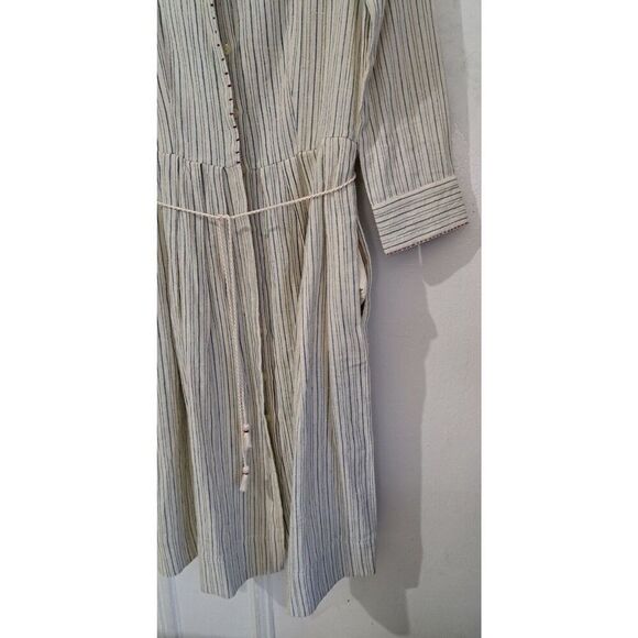 Anita Dongre womens Small ALL NATURAL KALA COTTON Button SHIRT DRESS Beige - Picture 5 of 11